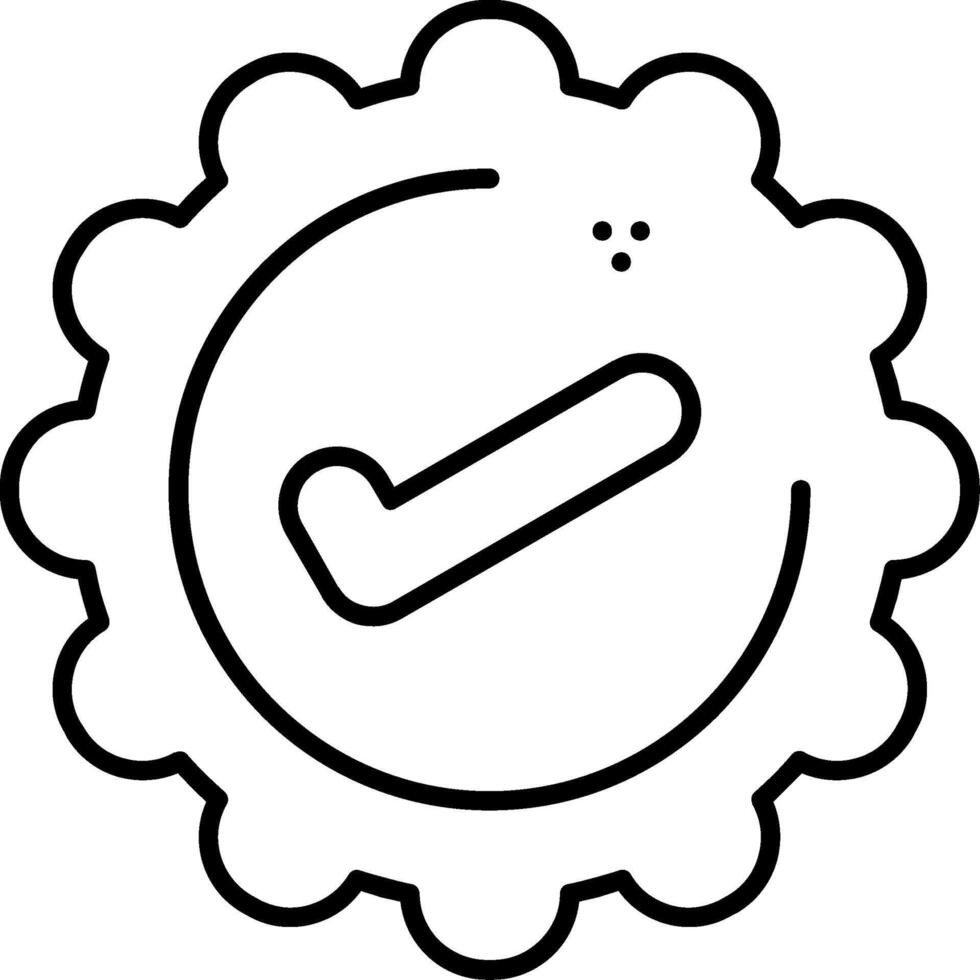 Verified Badge Line Icon vector