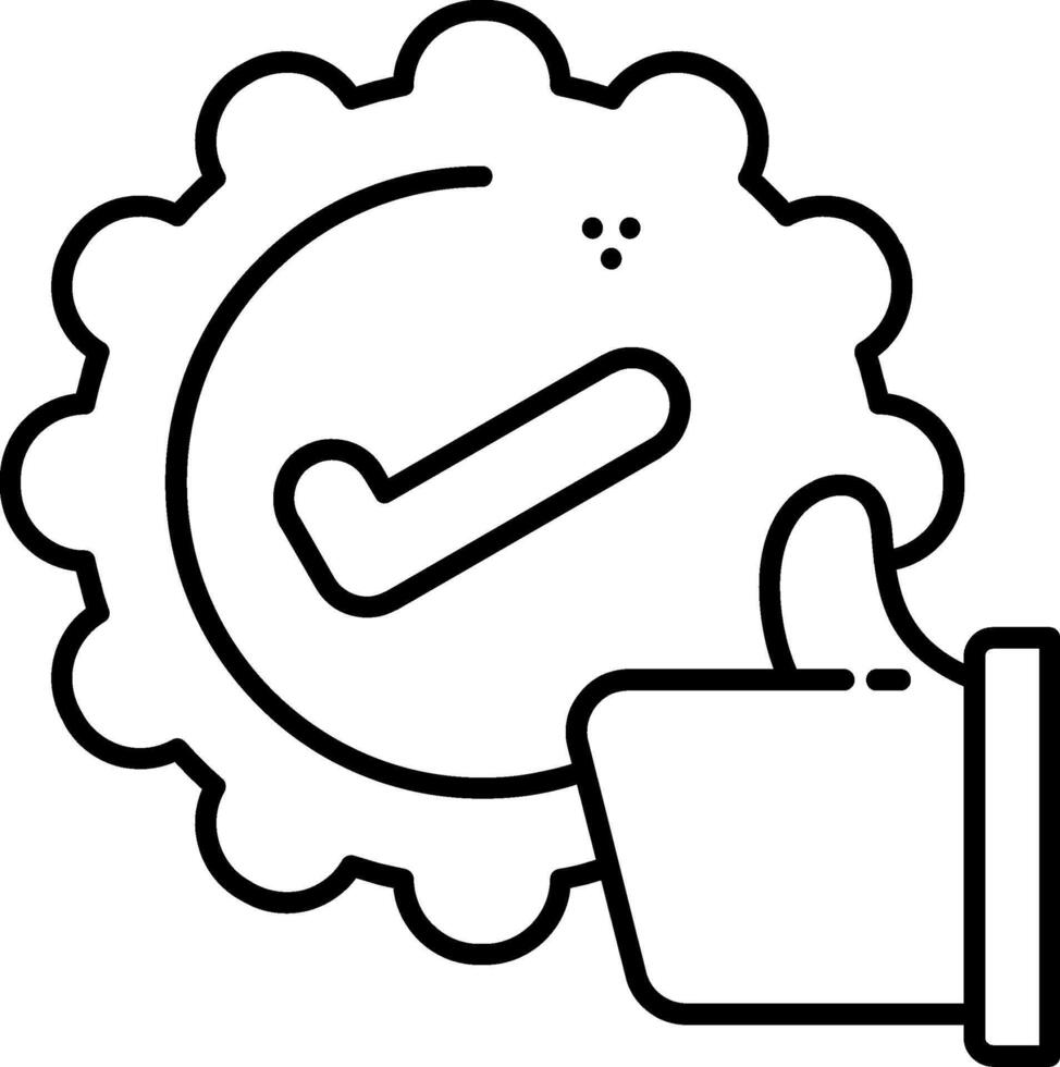 Feedback Badge Line Icon vector