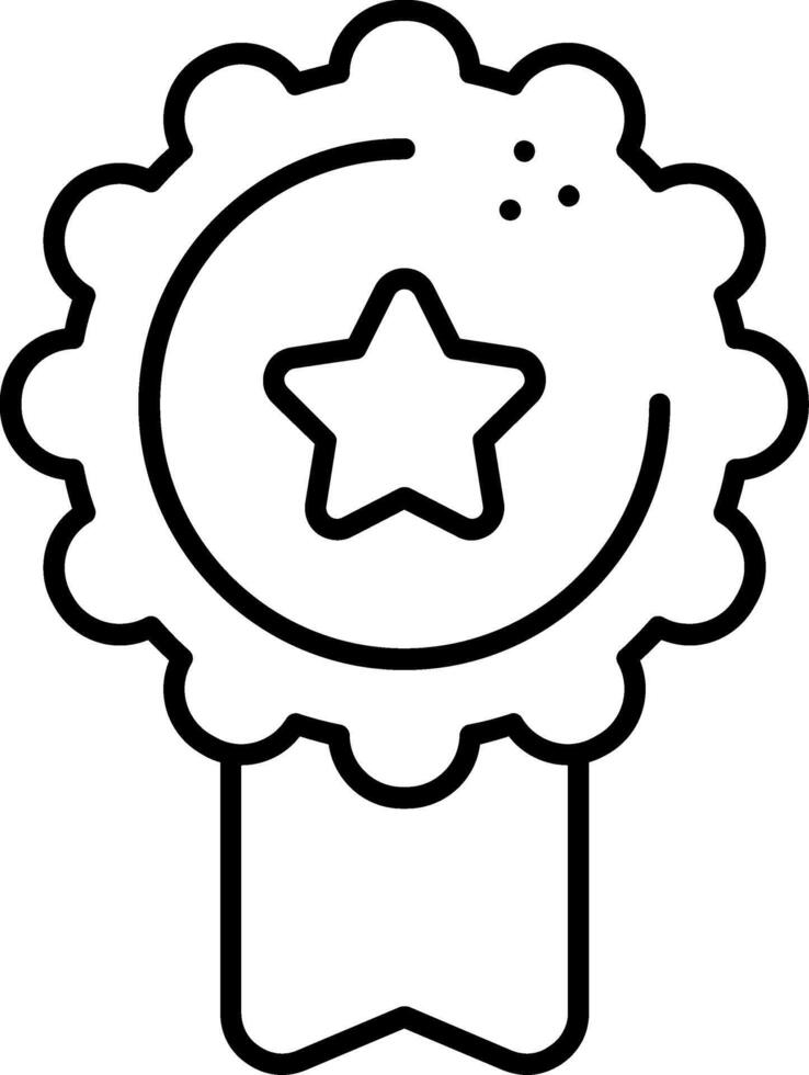 Star Badge Line Icon vector