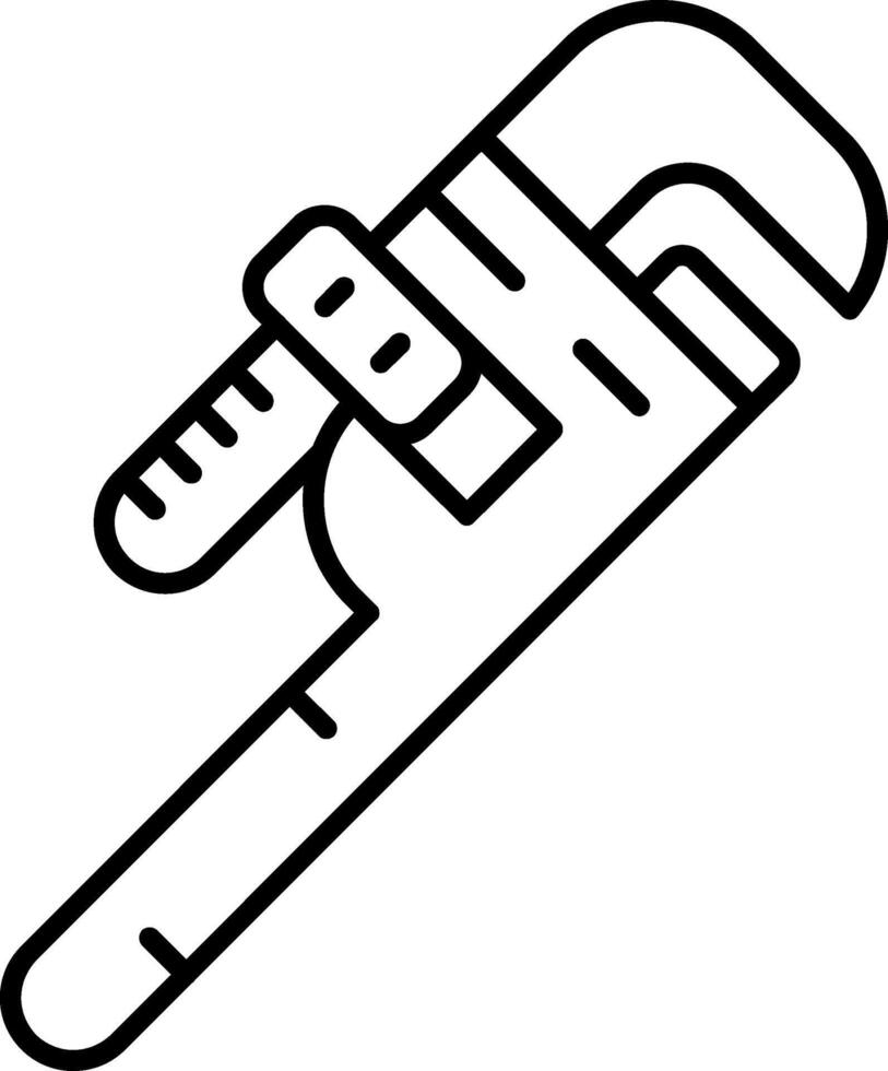Pipe Wrench Line Icon vector