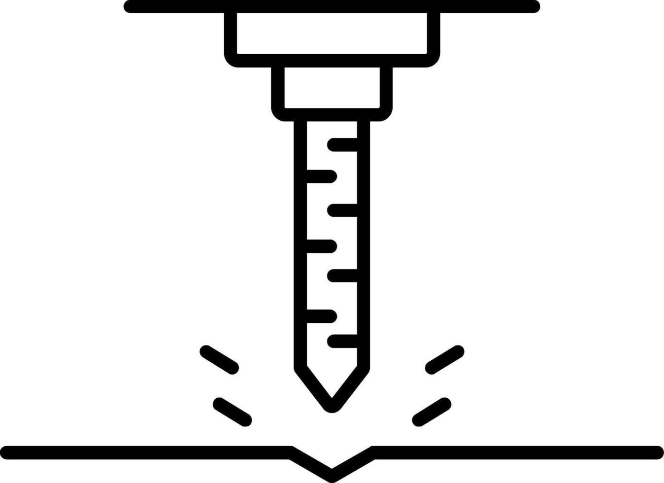 Drill Line Icon vector