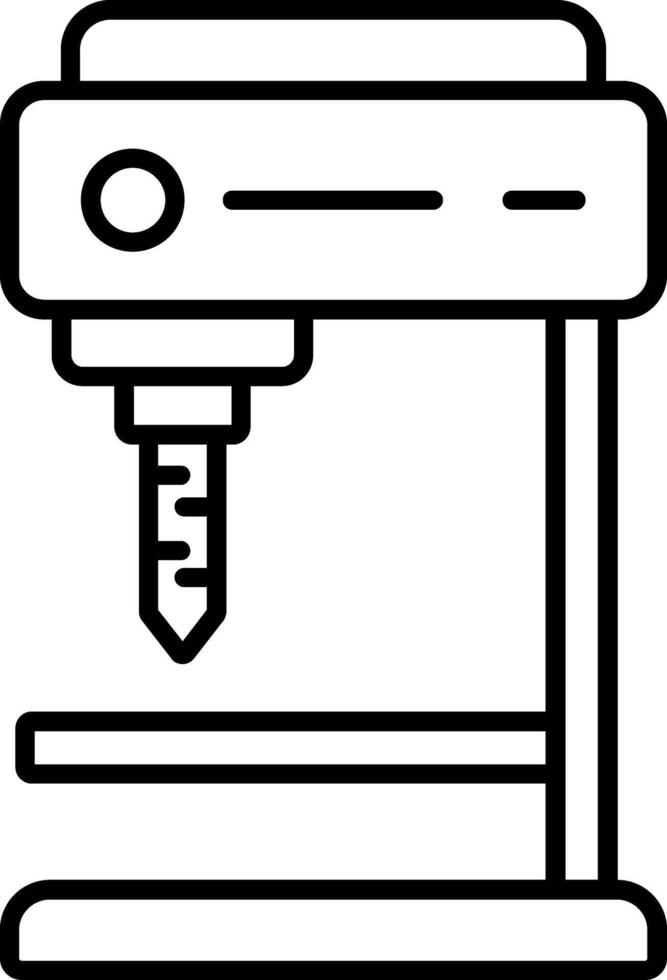 Drill Press Line Icon vector