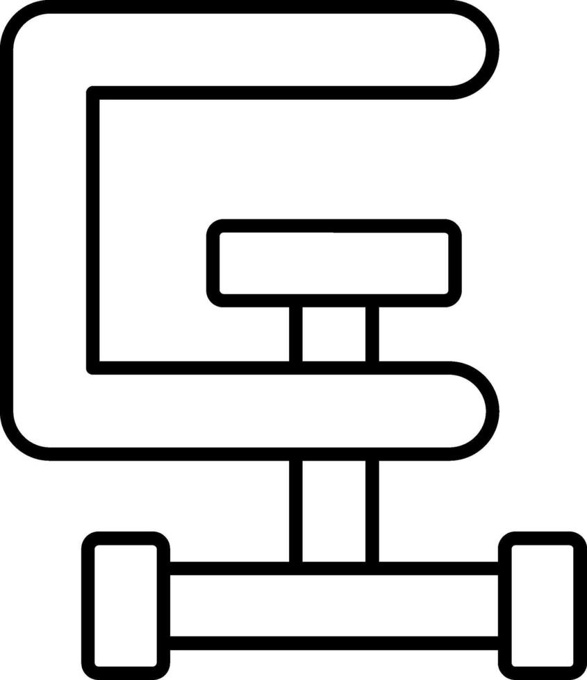 C-Clamp Line Icon vector