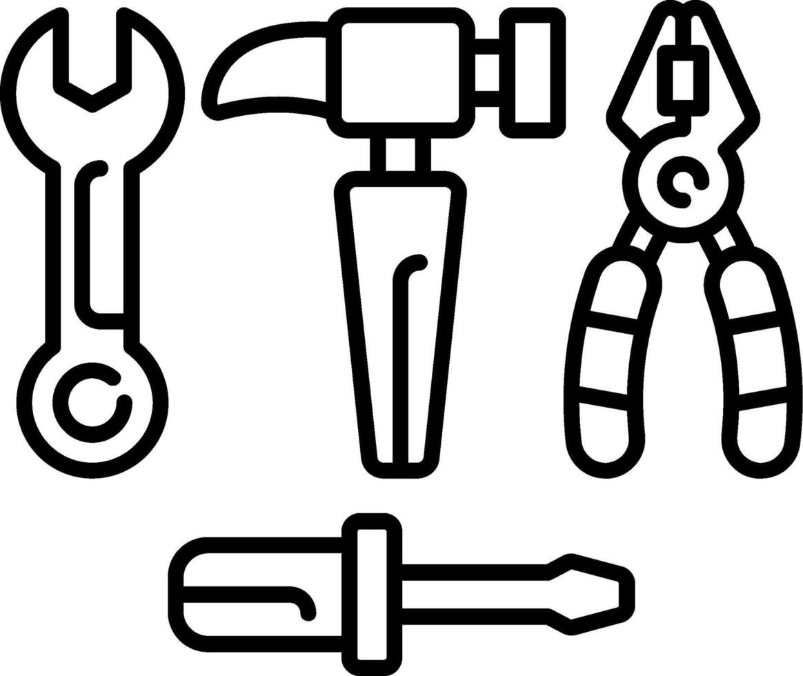 Repairing Tools Line Icon vector