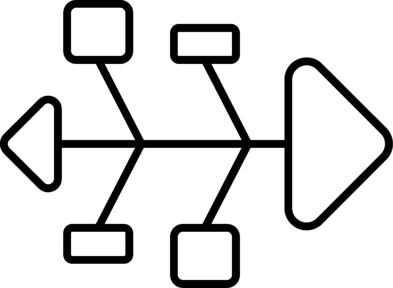 Fishbone Diagram Line Icon vector