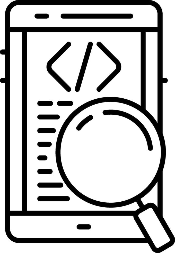 Code Review Line Icon vector