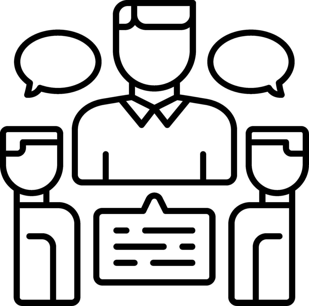 Sprint Review Meeting Line Icon vector