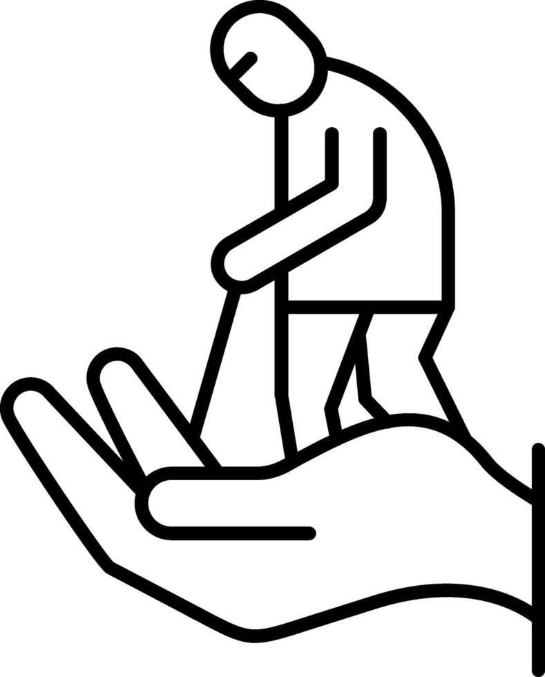 Elderly Caregiver Line Icon vector