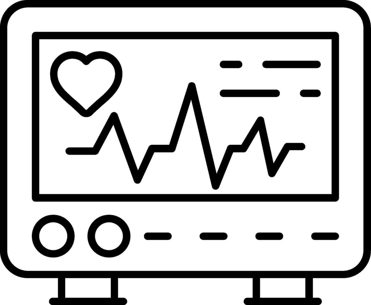 Heart Monitor Line Icon vector