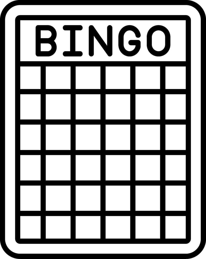 Bingo Game Line Icon vector