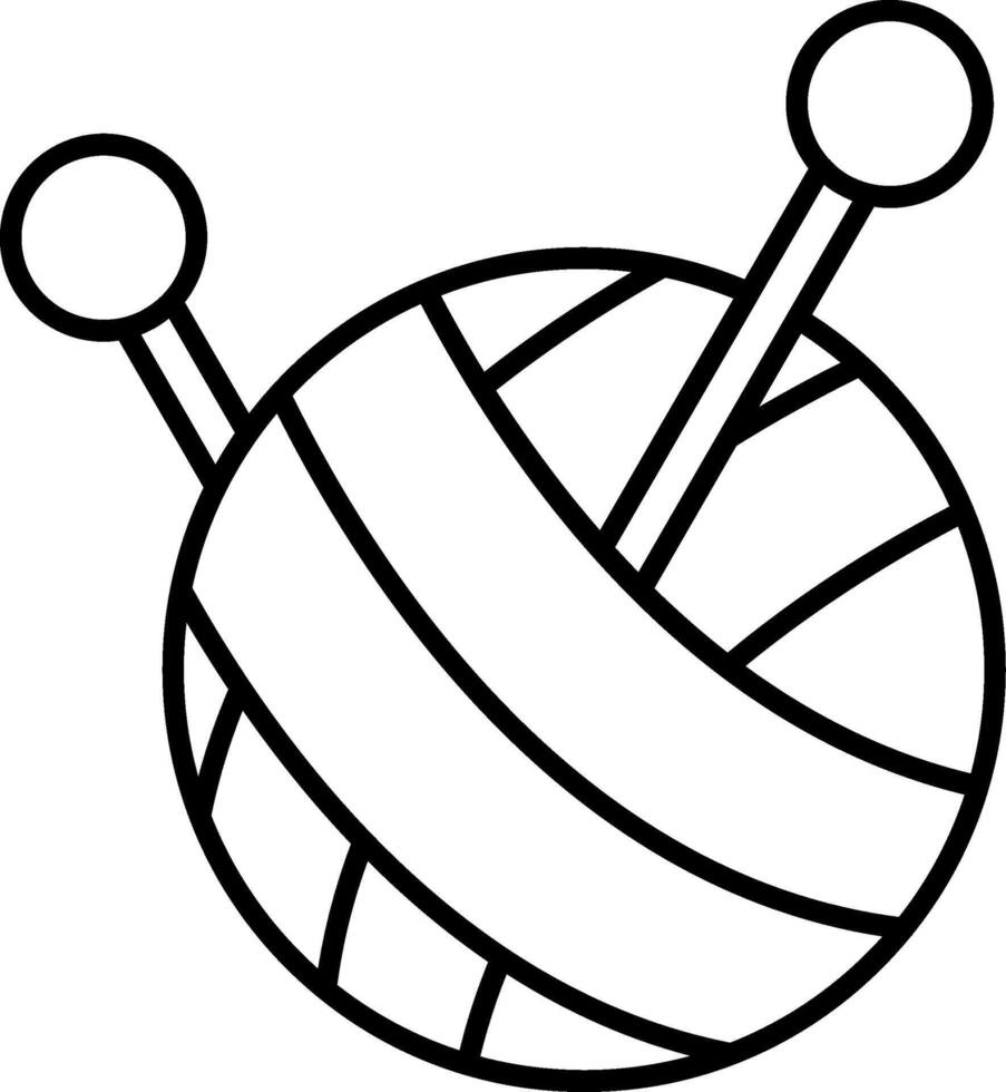Knitting Circle Line Icon vector