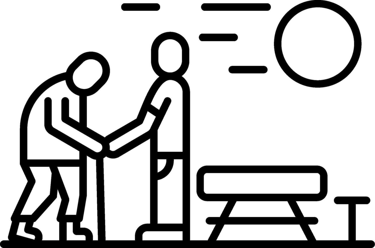 Senior Volunteering Line Icon vector
