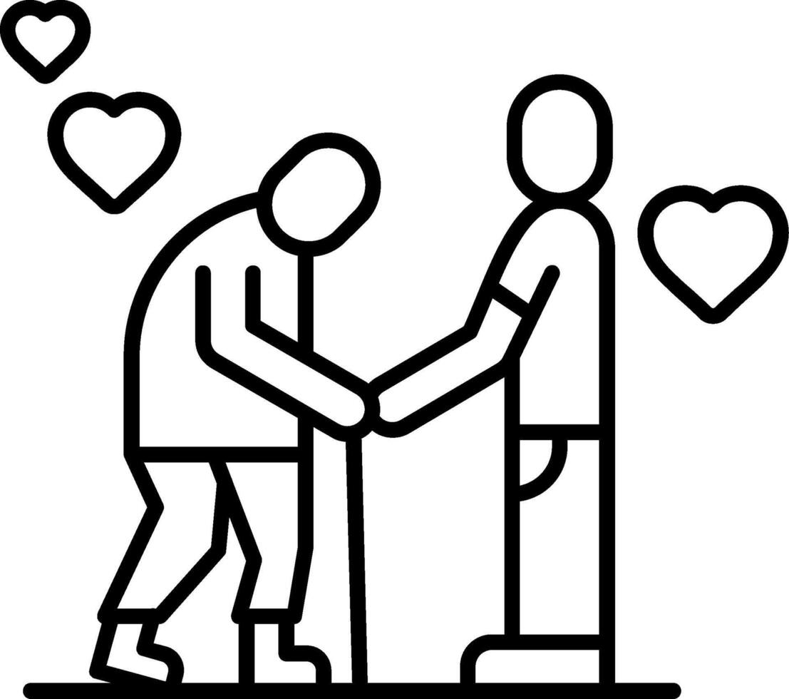 Caregiver Support Line Icon vector