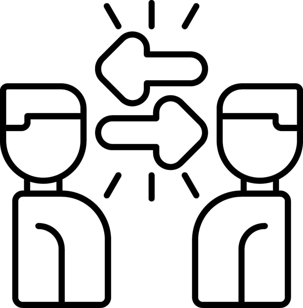 Conflict Resolution Line Icon vector