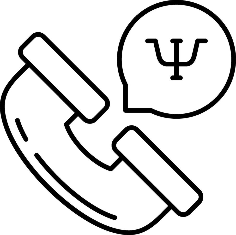 Mental Health Hotline Line Icon vector