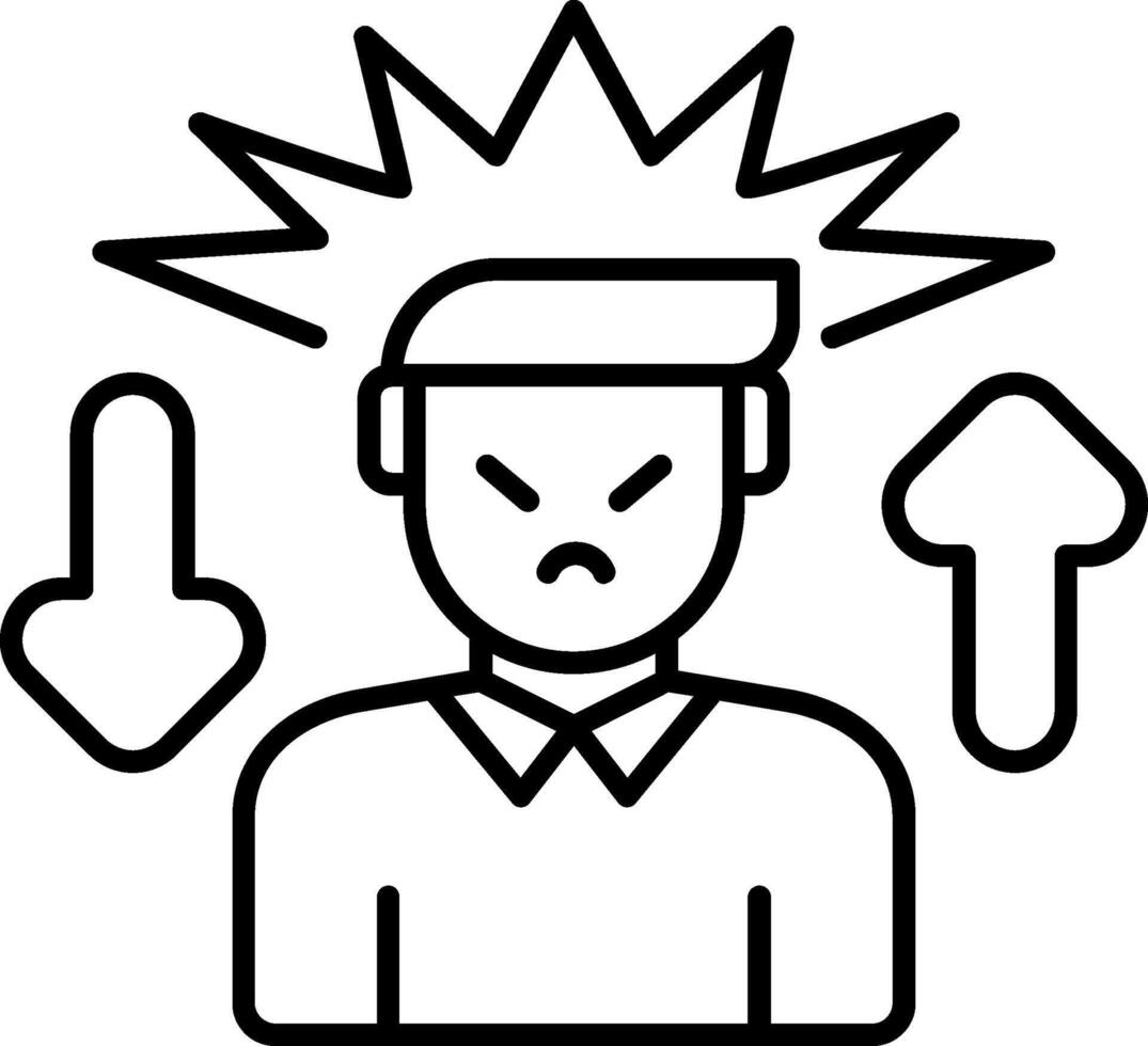 Anger Management Line Icon vector