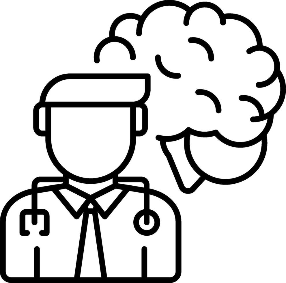 Psychiatrist Line Icon vector