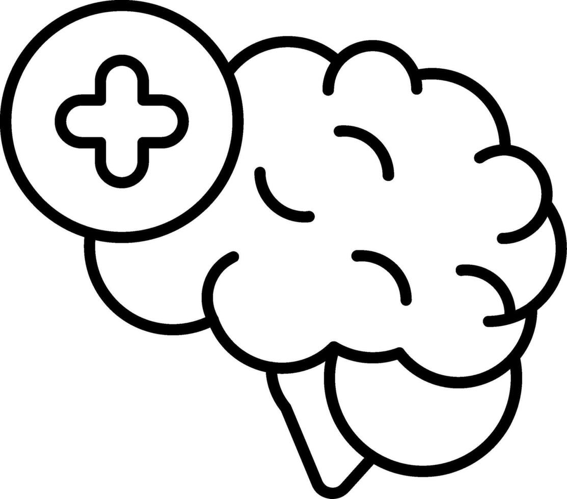 Brain Health Line Icon vector