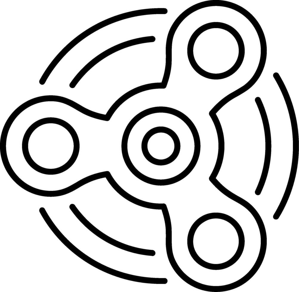 Fidget Spinner Line Icon vector