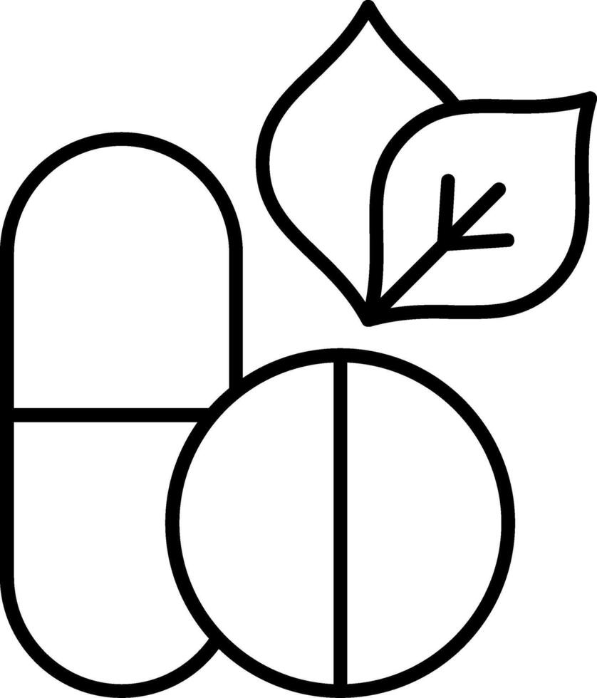 Herbal Supplements Line Icon vector
