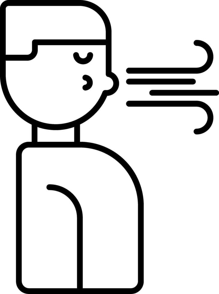 Deep Breathing Line Icon vector