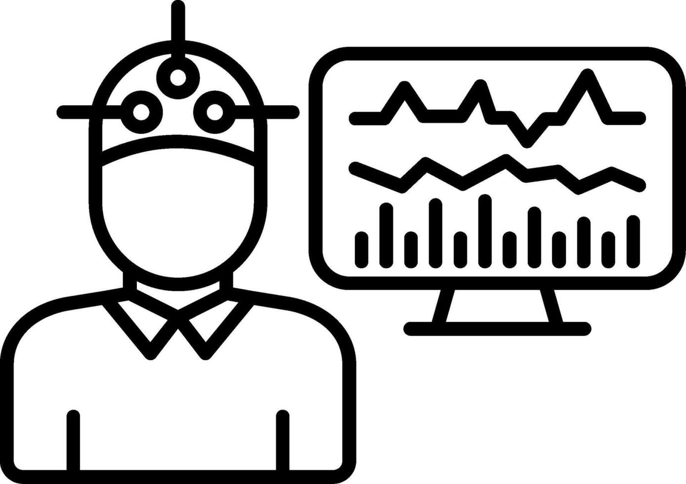 Neurofeedback Therapy Line Icon vector