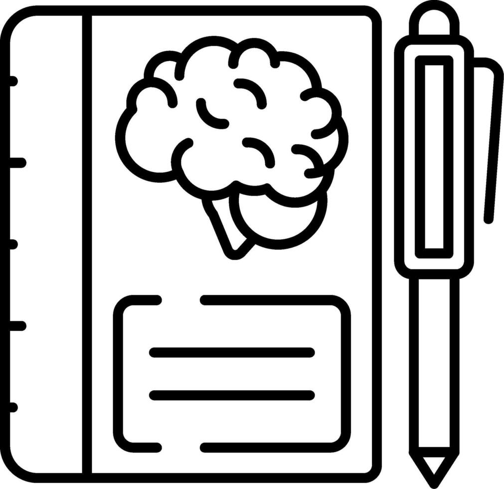 Mental Health Books Line Icon vector