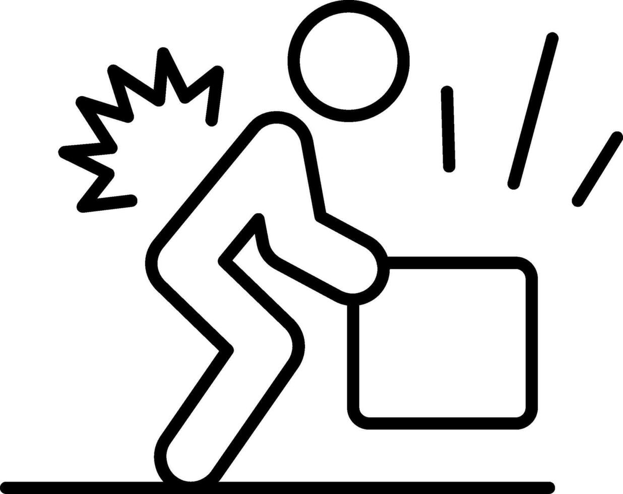 Heavy Lifting Line Icon vector