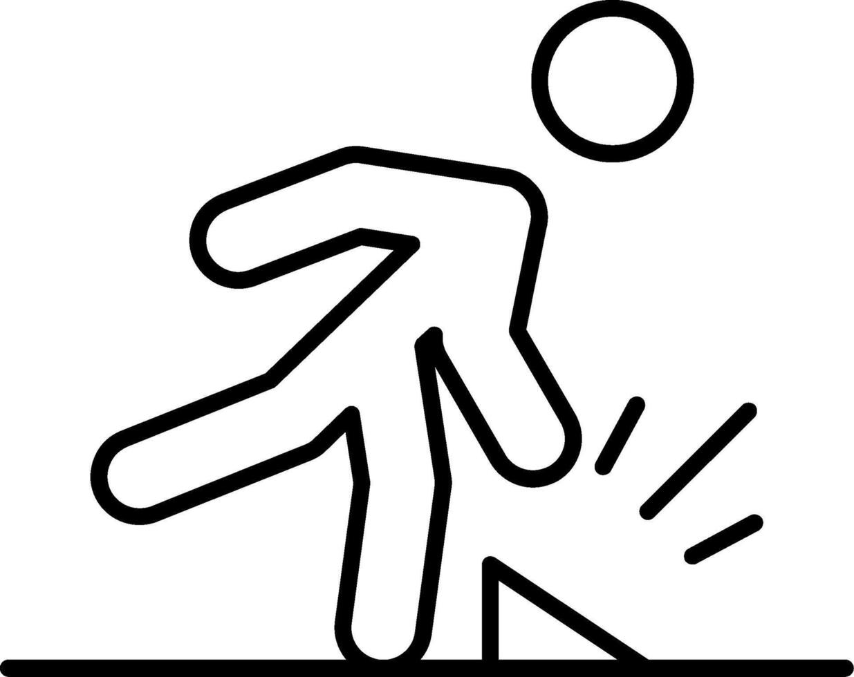 Trip Hazard Line Icon vector