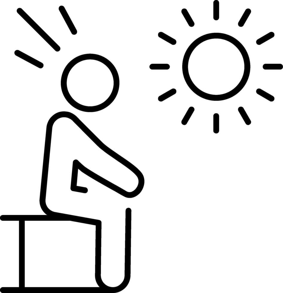 Heat Stress Line Icon vector