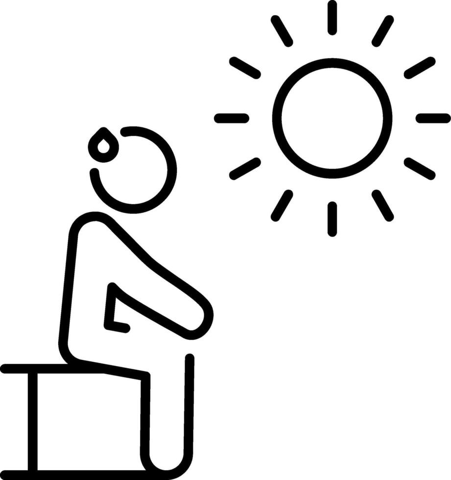 Heat Exhaustion Line Icon vector