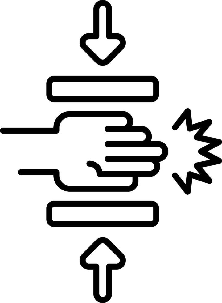 Crushing Injury Line Icon vector