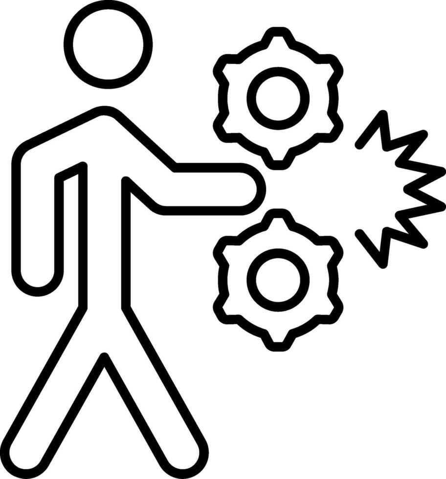 Machinery Accident Line Icon vector