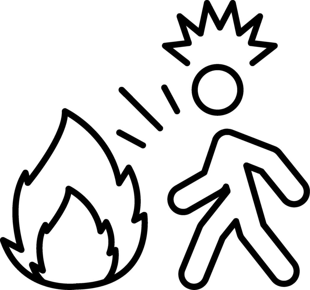 Fire Hazard Line Icon vector