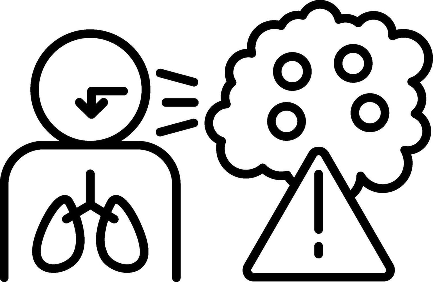 Asbestos Exposure Line Icon vector