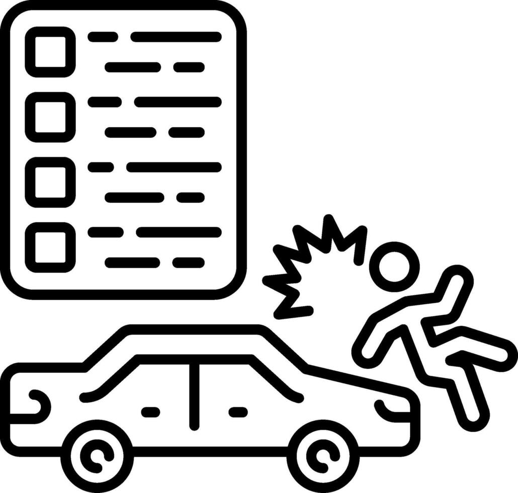 Accident Report Line Icon vector