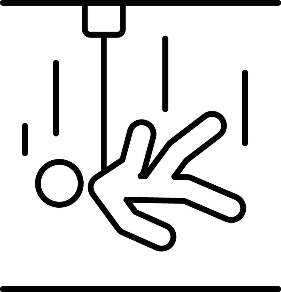 Fall Protection Line Icon vector