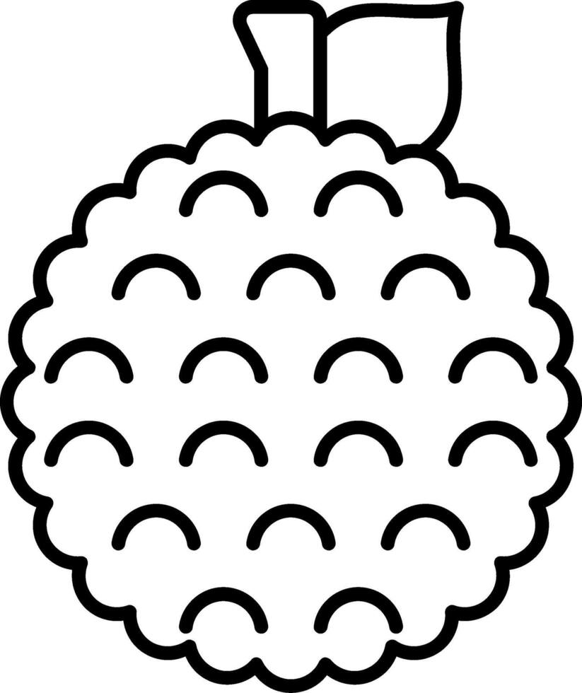 Custard Apple Line Icon vector
