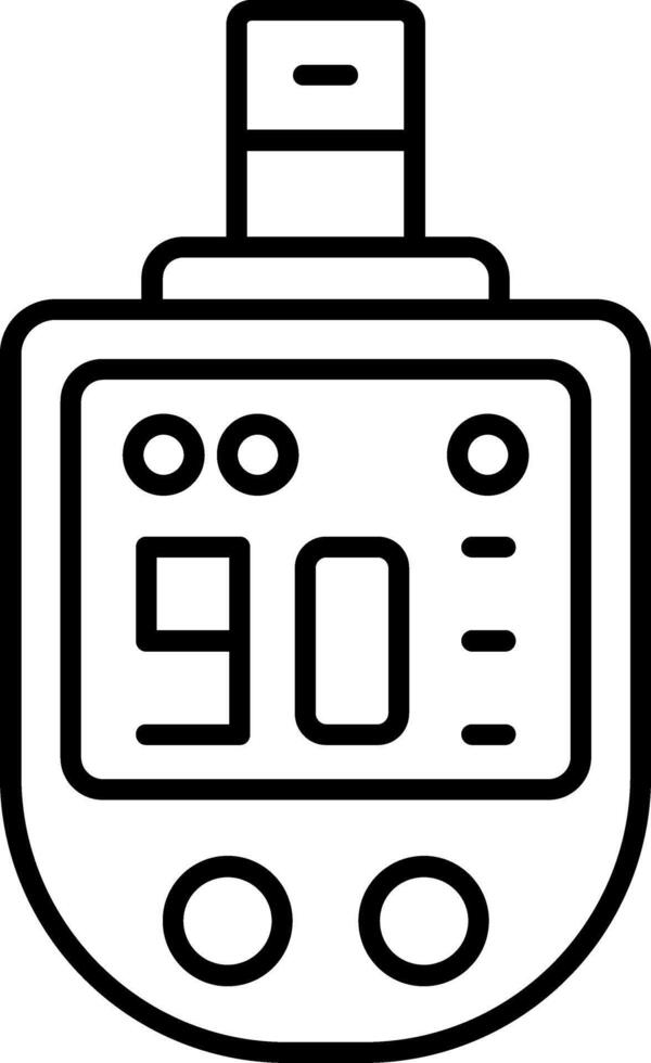 Glucose Meter Line Icon vector