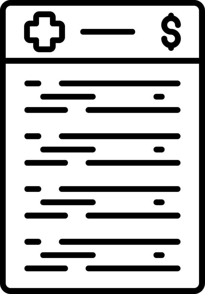 Medical Bill Line Icon vector