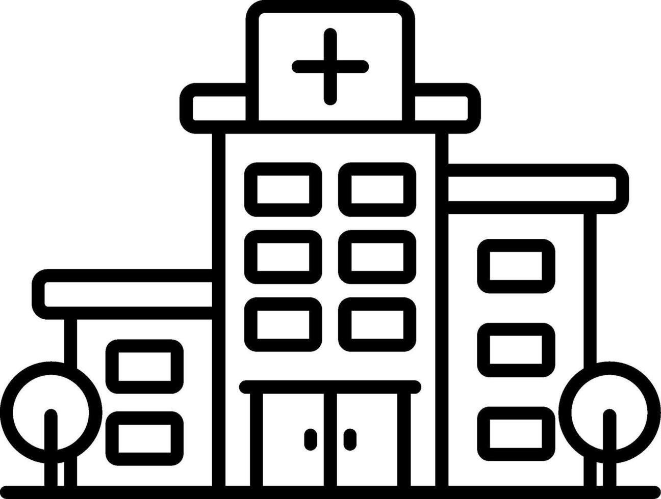 Hospital Building Line Icon vector