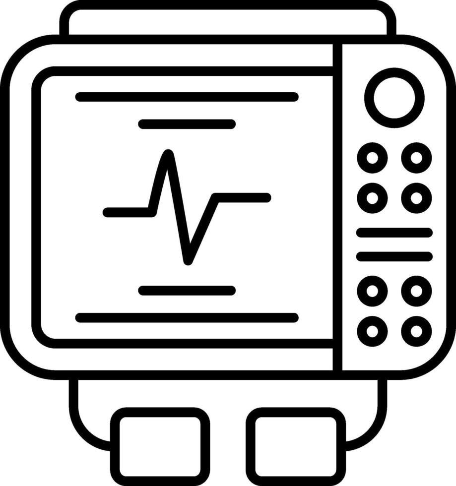 EKG Machine Line Icon vector