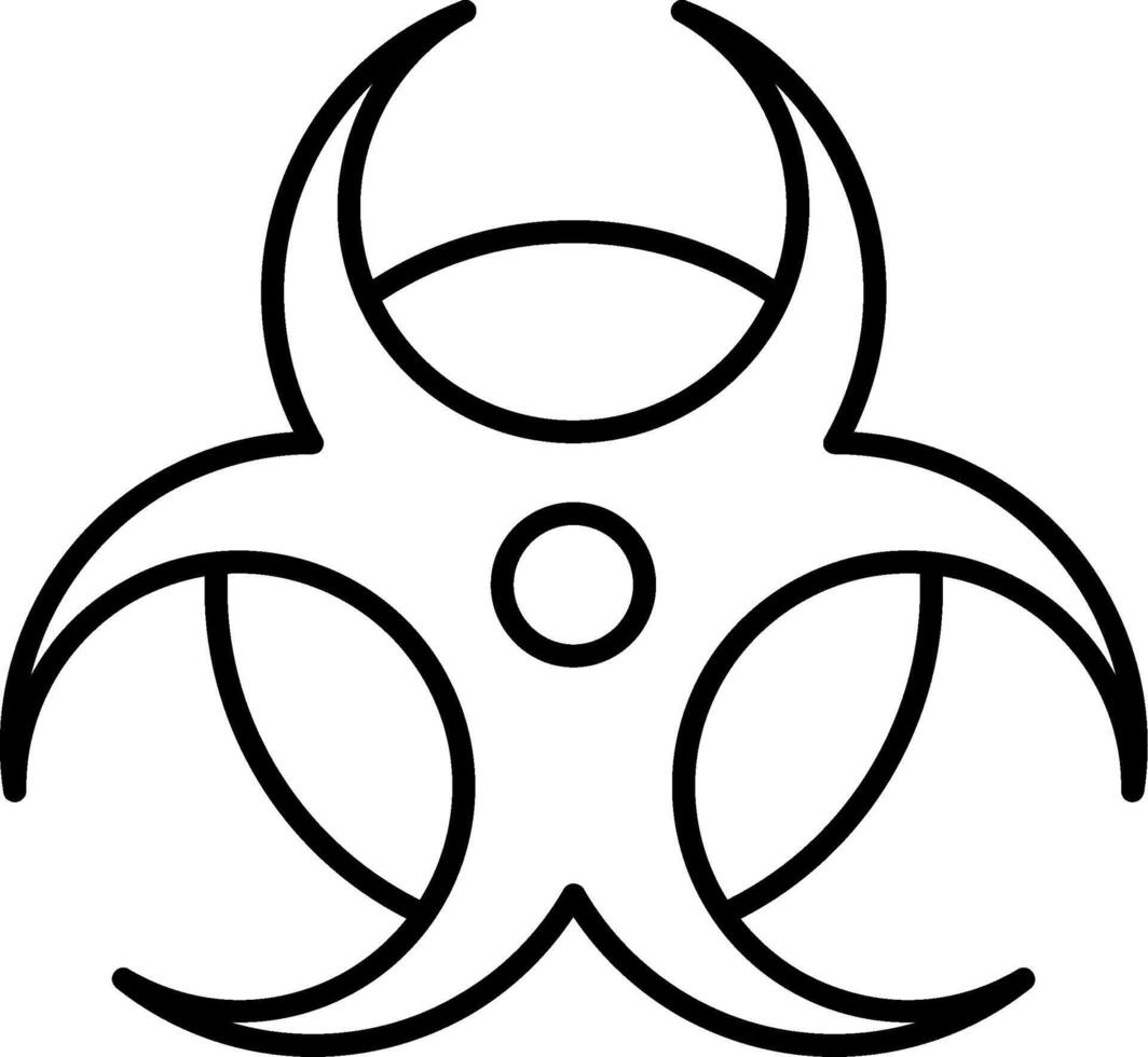 Biohazard Line Icon vector