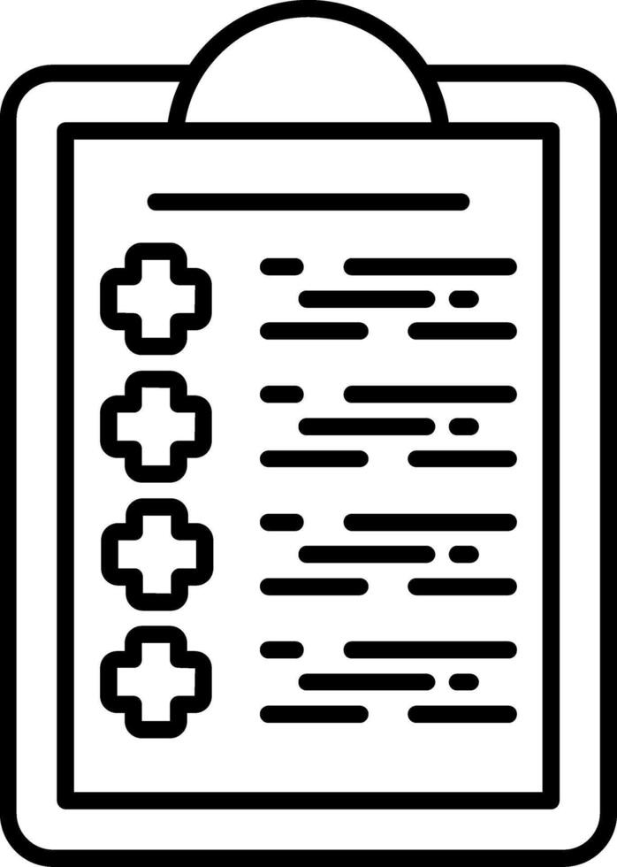 Health Record Line Icon vector