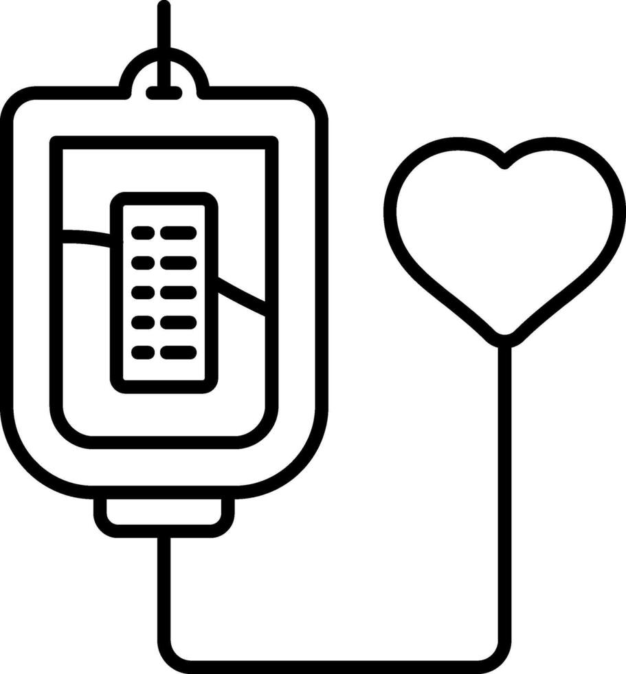 Blood Transfusion Line Icon vector