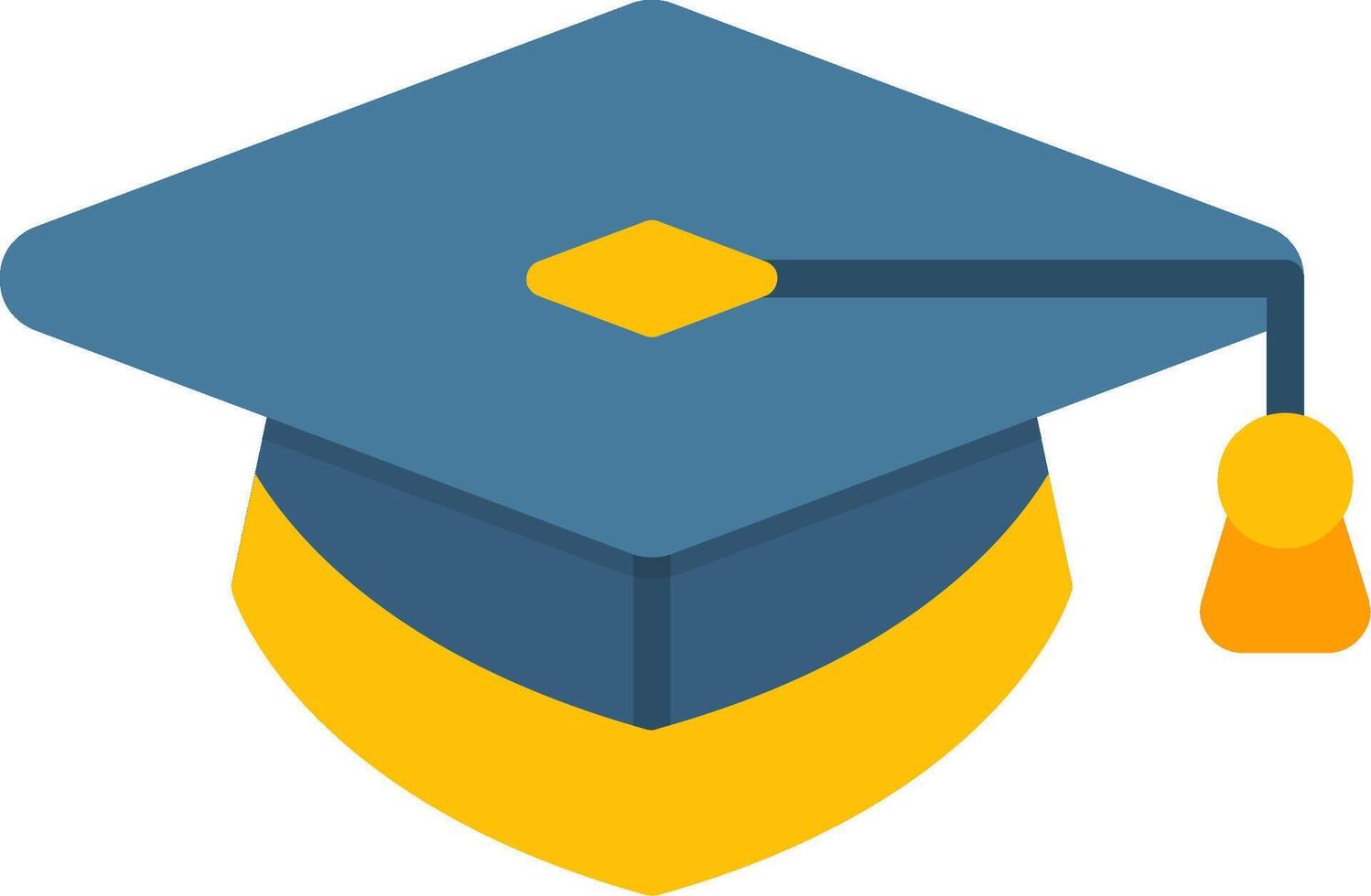 Graduation Cap Flat Icon vector