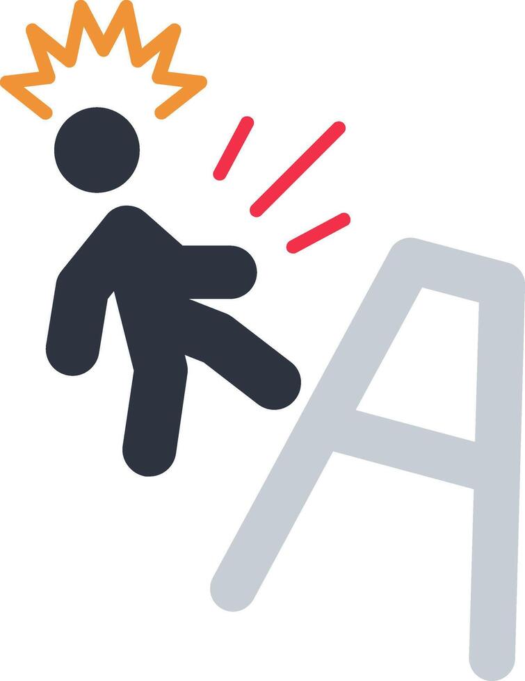 Ladder Fall Flat Icon vector