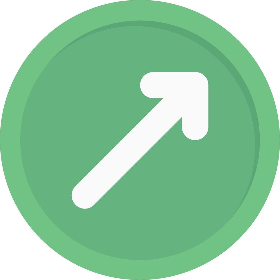 Up-Right Arrow Flat Icon vector
