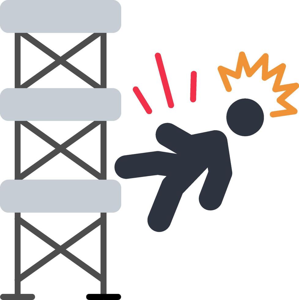 Scaffold Fall Flat Icon vector
