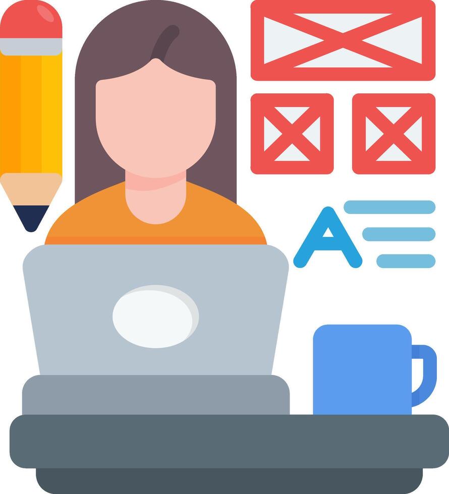 Designer Flat Icon vector